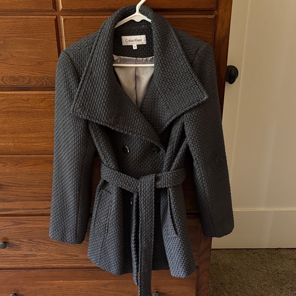 Calvin Klein Women's Charcoal Pea Coat